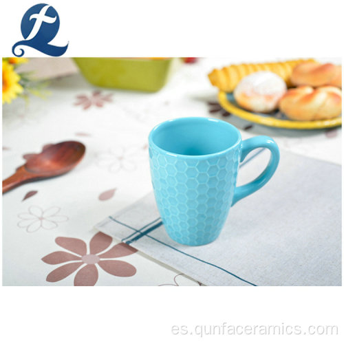 Taza de café de cerámica de color de patrón personalizado con asa